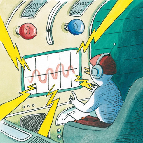 Astronaut Fabi collects space debris.