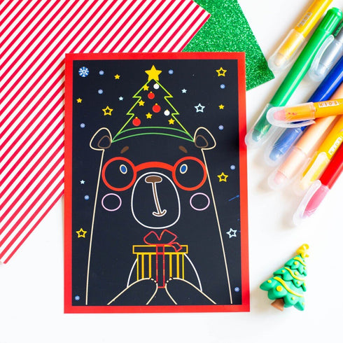 Färggravyrer och målarbok. Nytt år