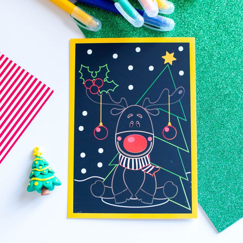 Färggravyrer och målarbok. Nytt år