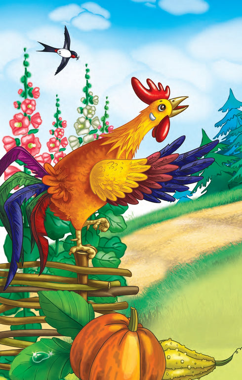 En katt och en tupp. Berättelse