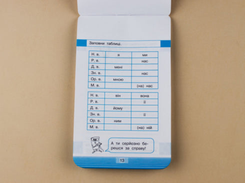 Mobile. Trainer in Ukrainian language. Declension