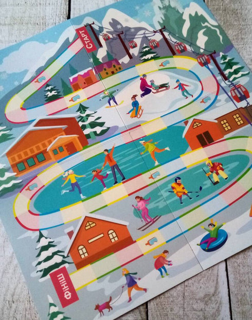 Board game. Ski racing