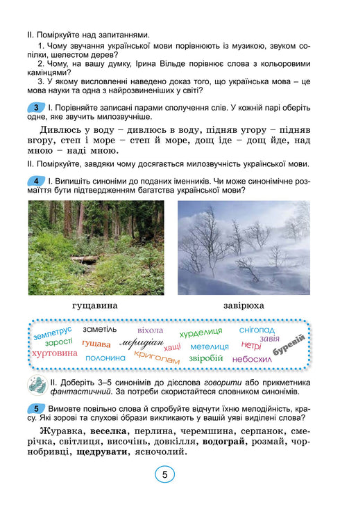Ukrainian language. Grade 6